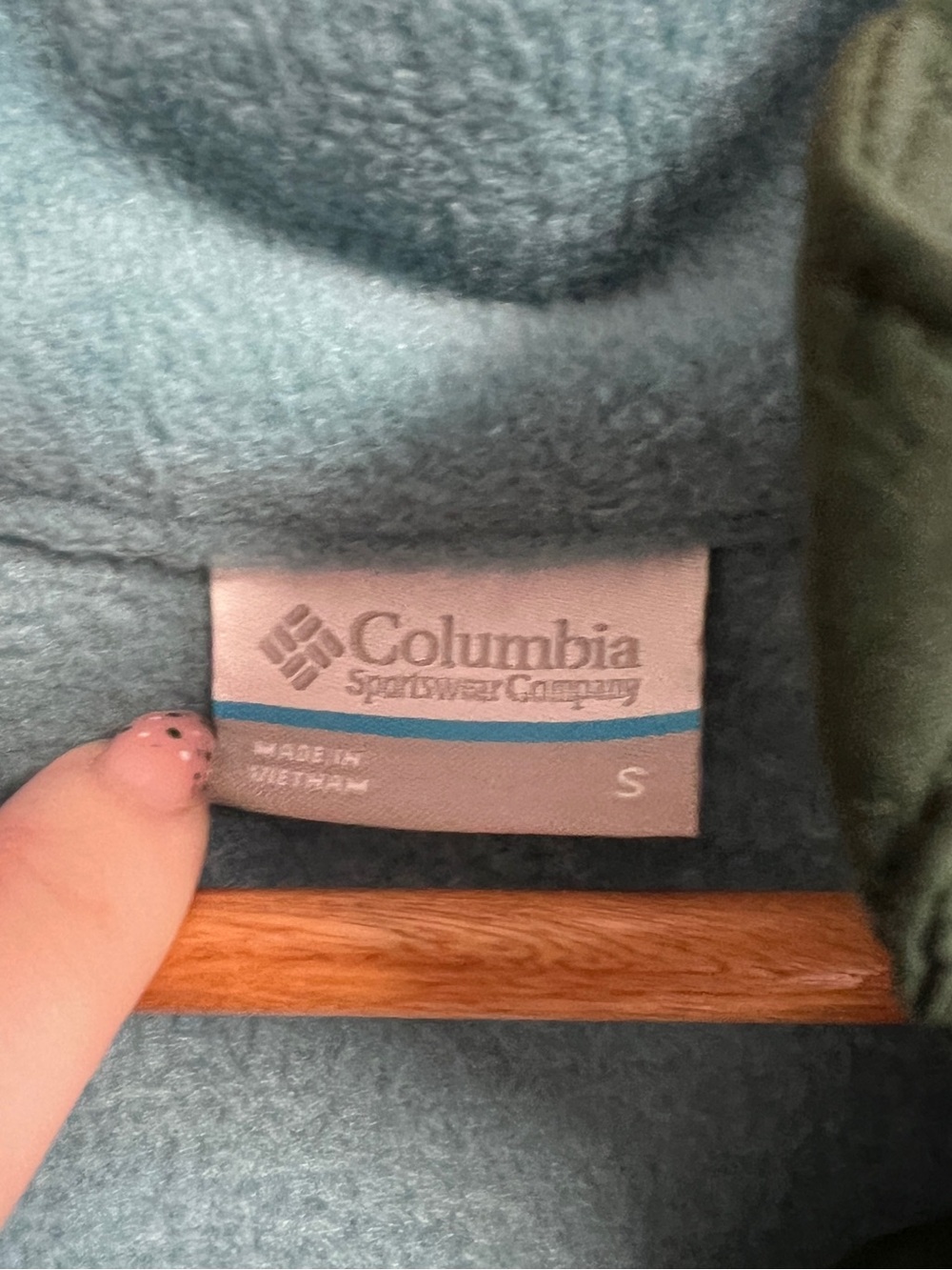 Columbia Blue and Teal Floral Fleece Snap Pullover - Picture 5 of 8